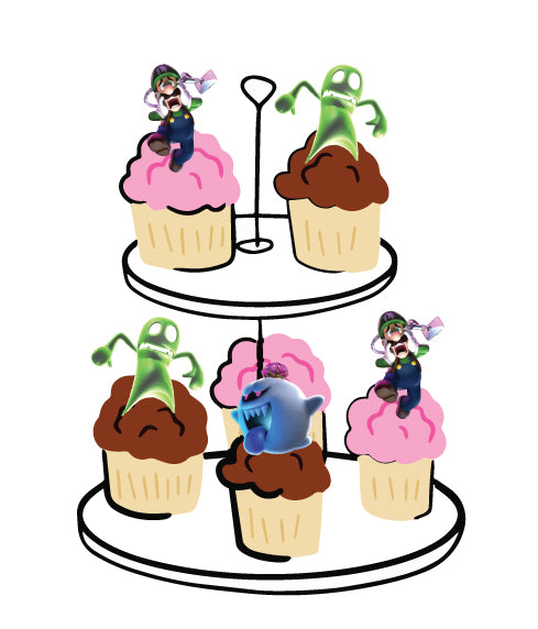 Luigi's Mansion Cupcake Toppers