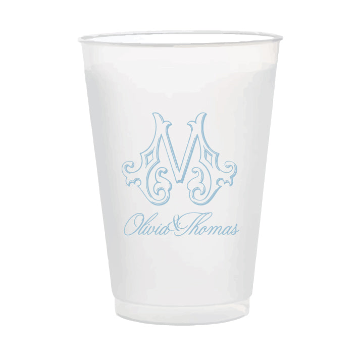 Single Letter Monogram 16oz frosted cups