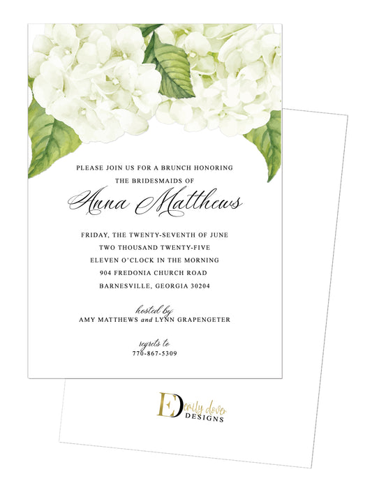 Hydrangea Bridesmaid Luncheon Invitation