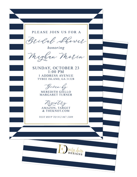 Striped Wedding Shower Invitation