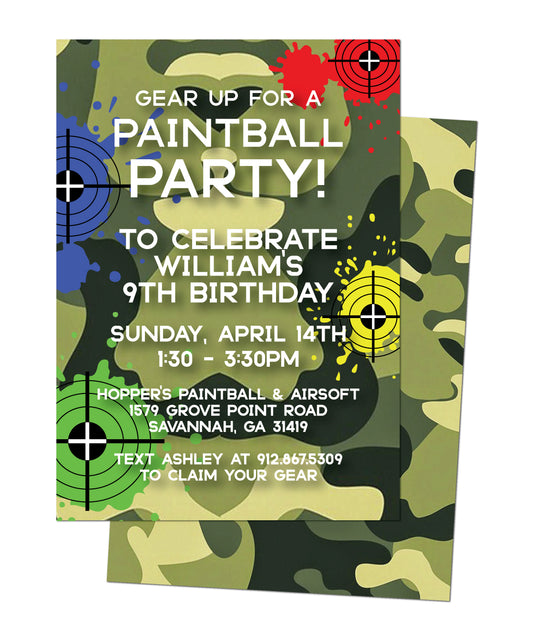 🥽Paintball Birthday Invitation