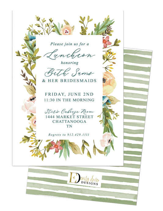 Floral Bridesmaid Luncheon Invitation