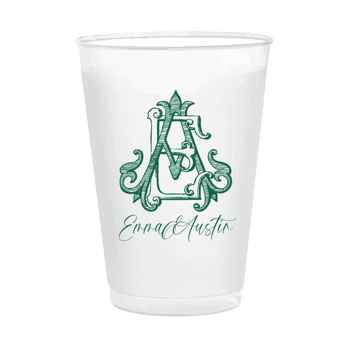 Custom Monogram 16oz frosted cups