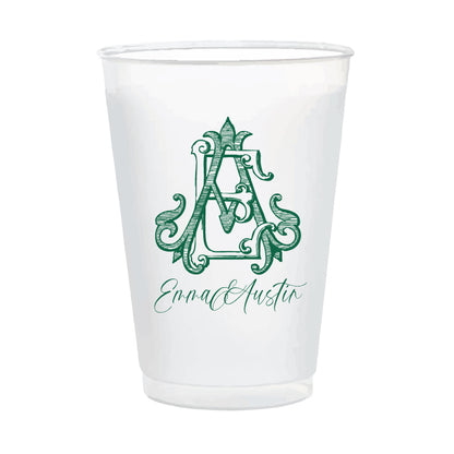 Custom Monogram 16oz frosted cups