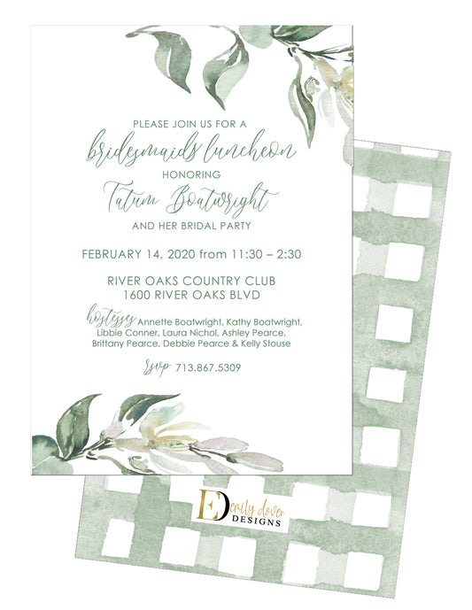 Greenery Bridesmaid Luncheon Invitation