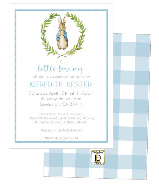Peter Rabbit Baby Shower Invitation
