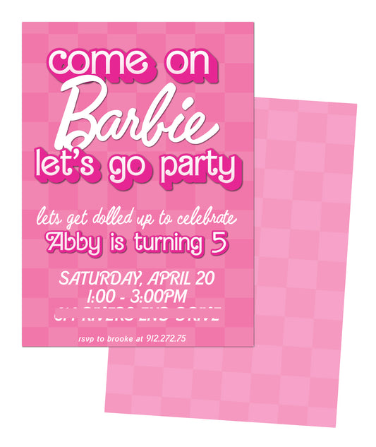 💄Barbie Birthday Invitation