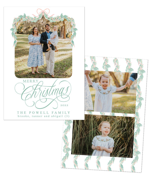 Garland Ribbon Christmas Card