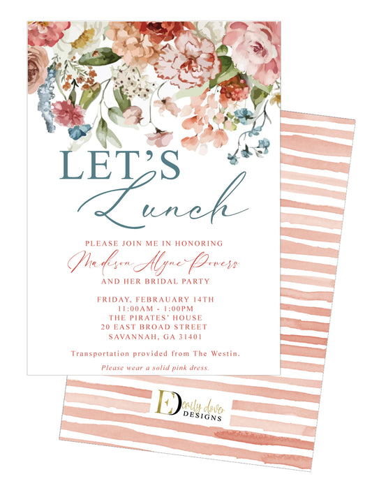 Palm Hydrangea Bridesmaid Luncheon Invitation