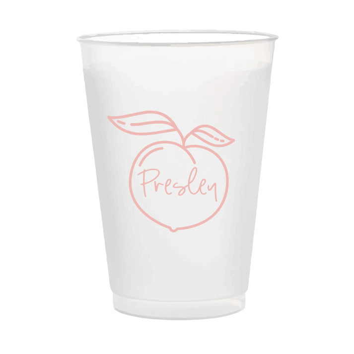 Peach 16oz frosted cups