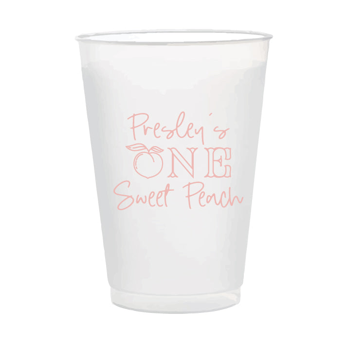 Peach 16oz frosted cups