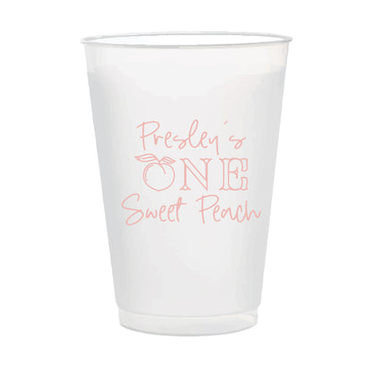 Peach 16oz frosted cups