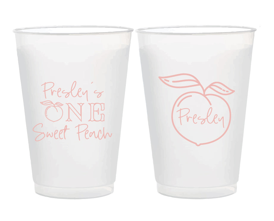 Peach 16oz frosted cups