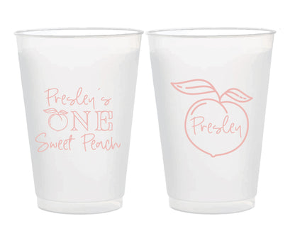 Peach 16oz frosted cups