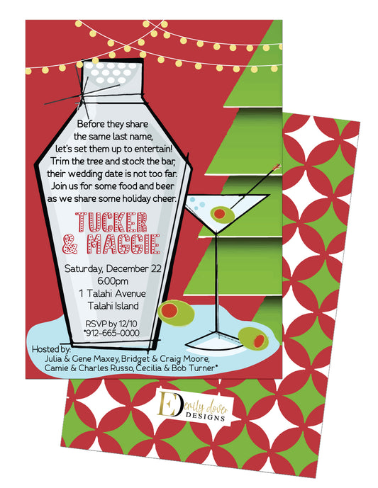 Holiday Stock the Bar Wedding Shower Invitation