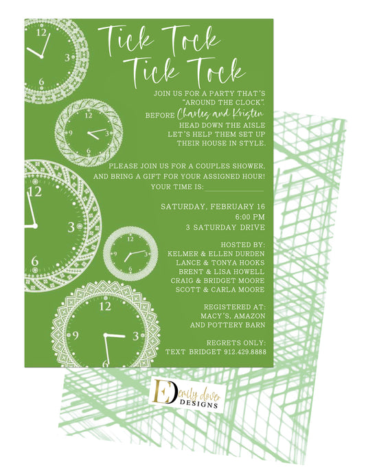 Around the Clock Wedding Shower Invitation