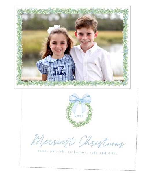 Bow Wreath Christmas Card