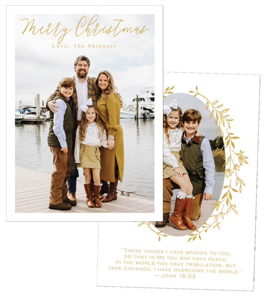 Golden Botanical Christmas Card