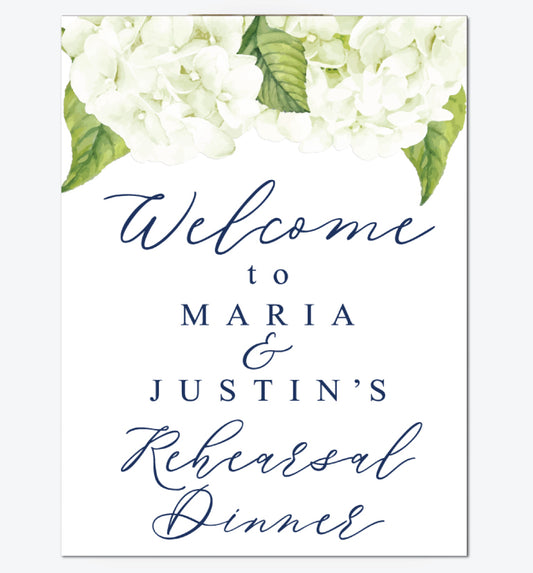 Hydrangea Foam Board Sign