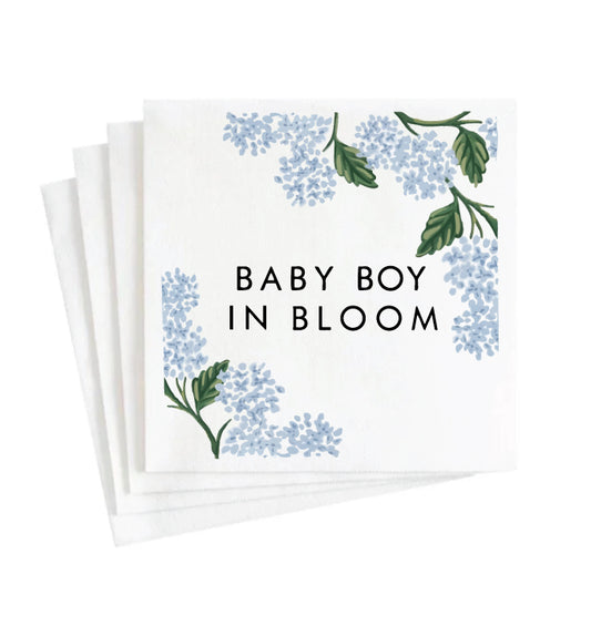 Hydrangea Baby Boy in Bloom Cocktail Napkins
