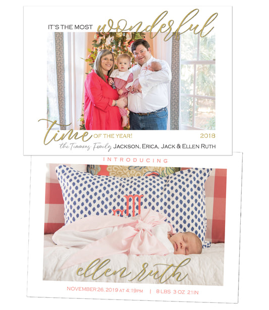 Merrier Announcement Christmas Card