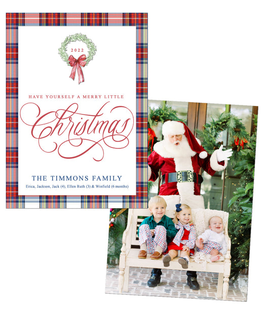 Plaid Wreath Christmas Card