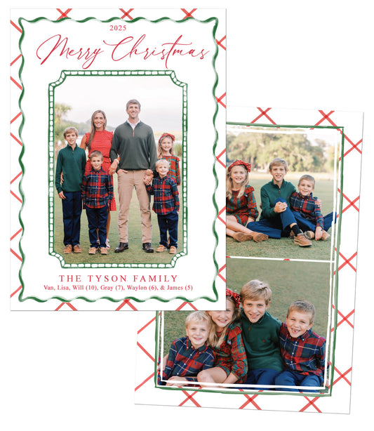 Wavy Watercolor Christmas Card