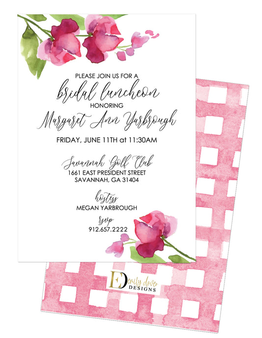 Orchid Bridesmaid Luncheon Invitation