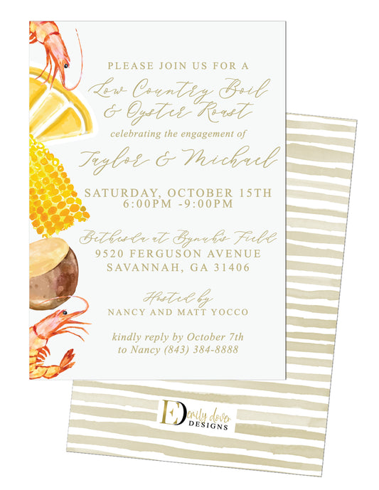 Lowcountry Boil Rehearsal Dinner Invitation