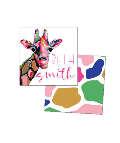 Abstract Giraffe Enclosure Cards