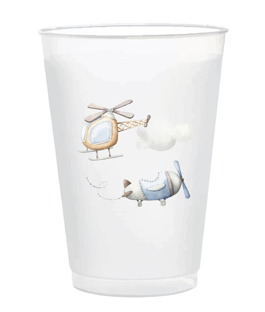 Airplane 16oz frosted cups