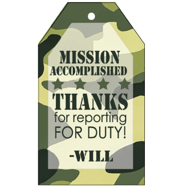 Army Camo Favor Tags