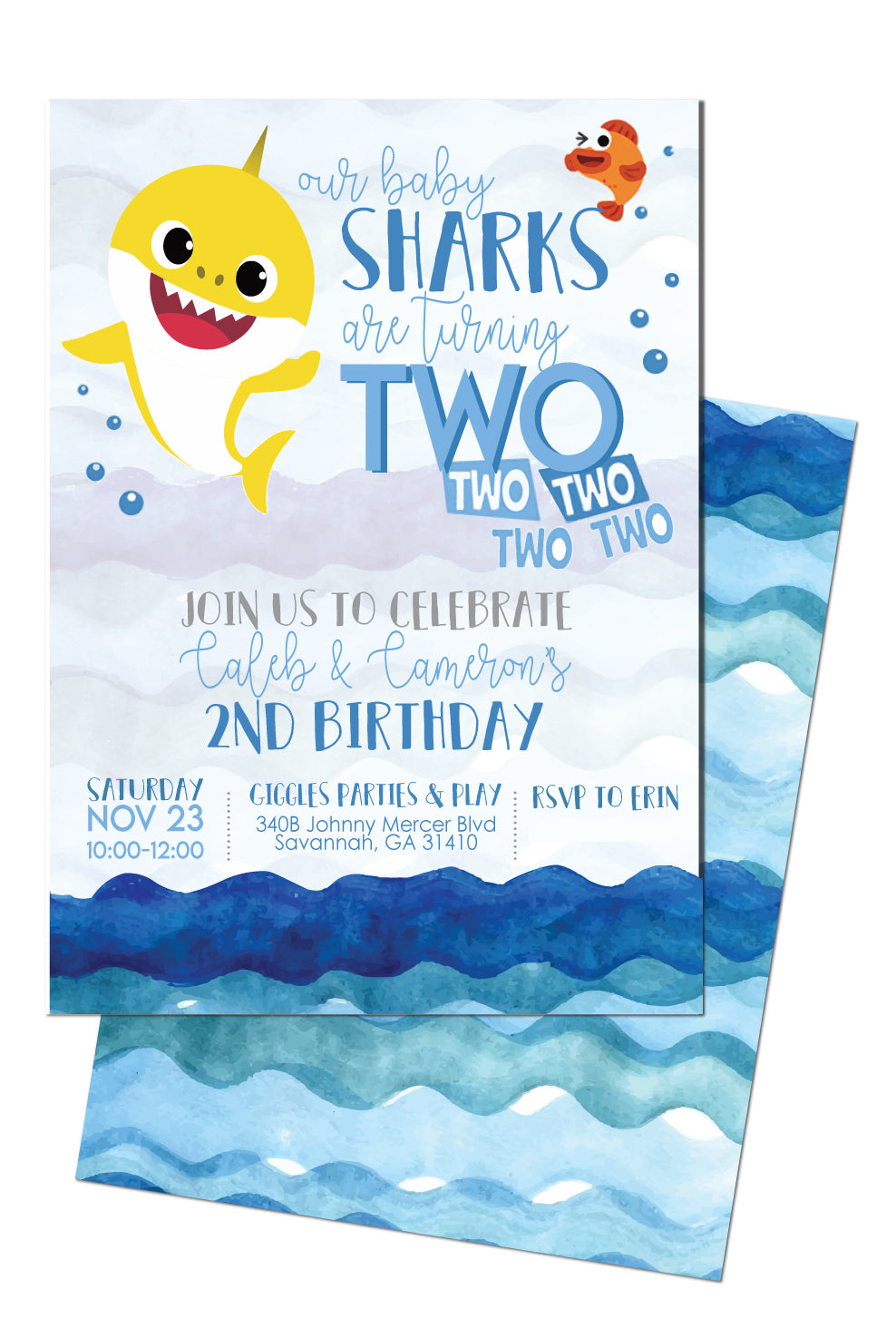 🦈Baby Shark Birthday Invitation