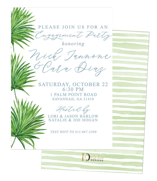 Palm Engagement Party Invitation