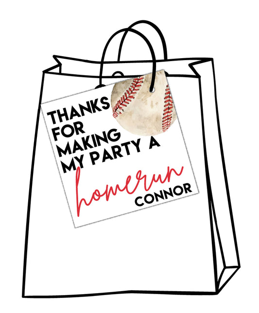 Baseball Favor Tags