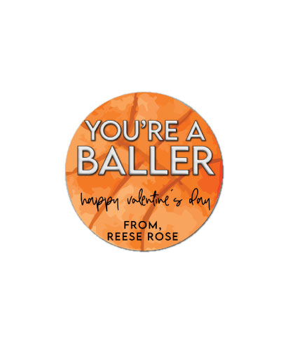 Baller Basketball Cutout Valentines Tags