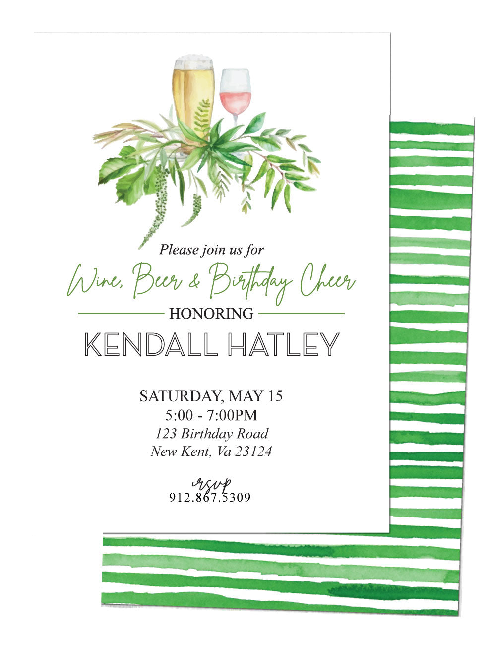 🍷Beer Wine and Birthday Cheer Invitation