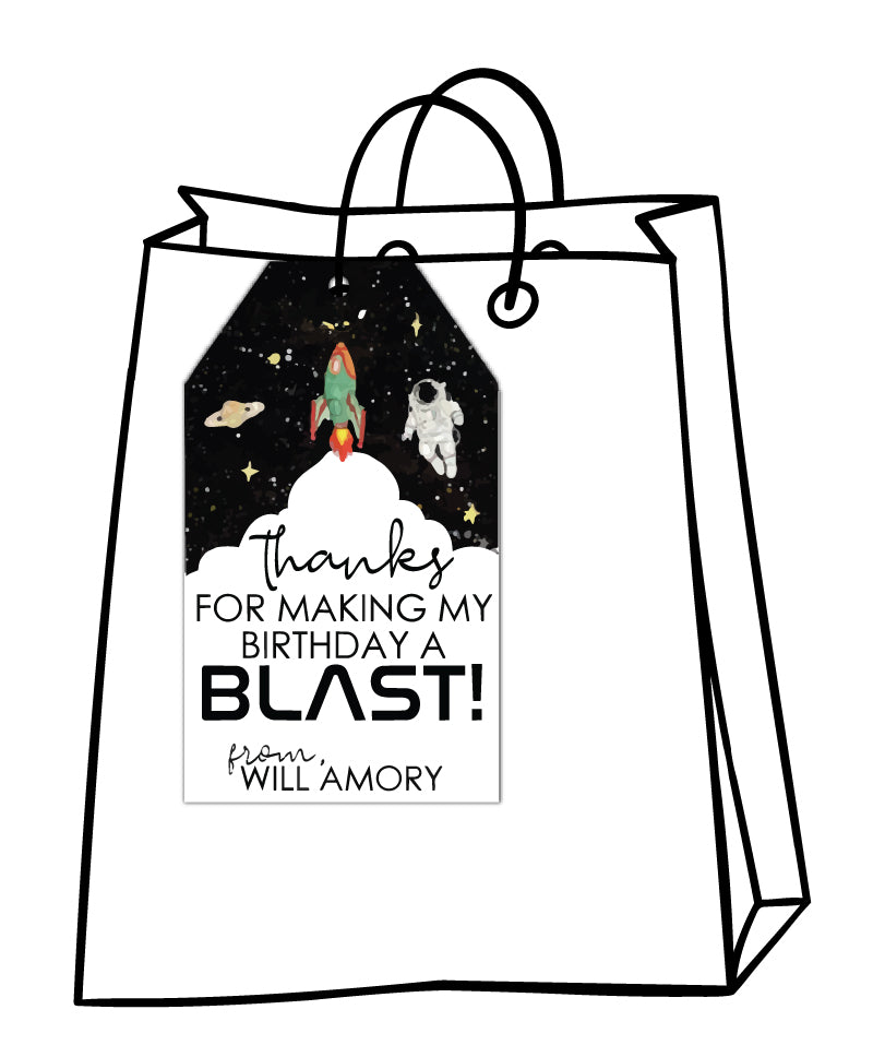 Blast Off Favor Tags