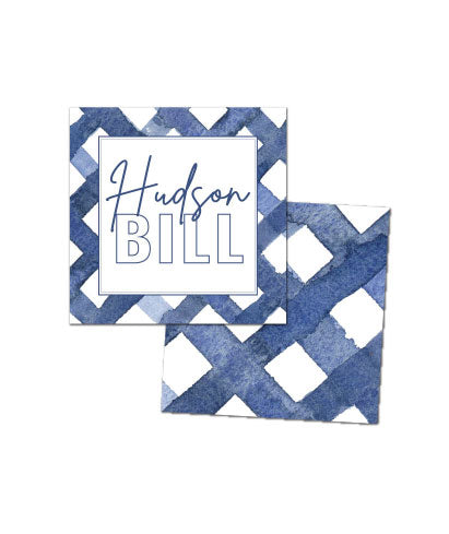 Blue Gingham Enclosure Cards