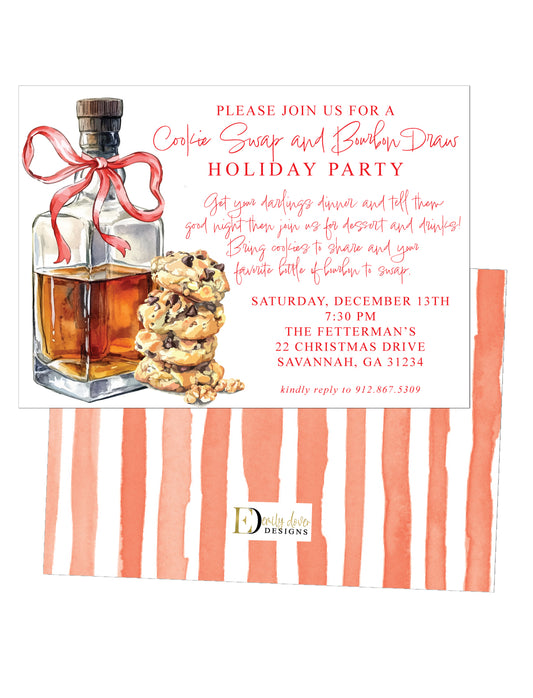 Bourbon & Cookie Swap Invitation
