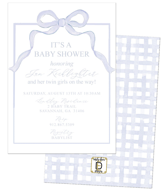 Bow Baby Shower Invitation