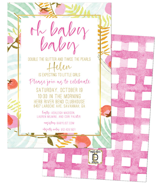 Bright Floral Baby Shower Invitation