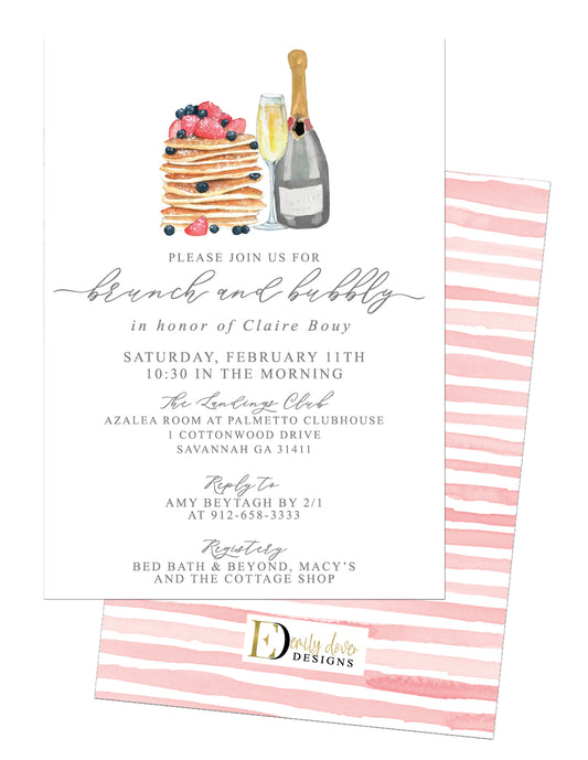 Brunch and Bubbly Wedding Shower Invitation