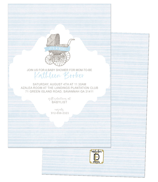 Carriage Baby Shower Invitation