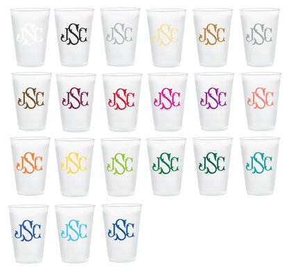 Custom Monogram 16oz frosted cups