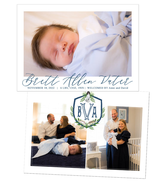 Crest Photo Birth Announcements