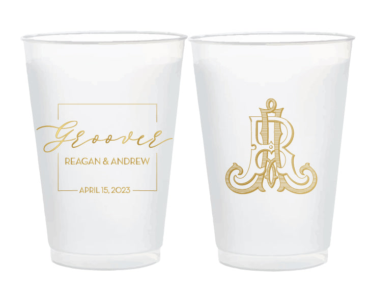 Custom monogram 16oz frosted cups