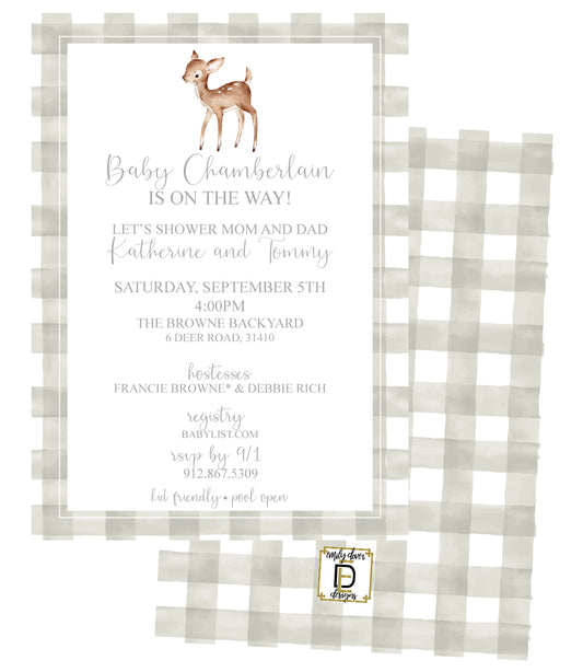 Deer Baby Shower Invitation