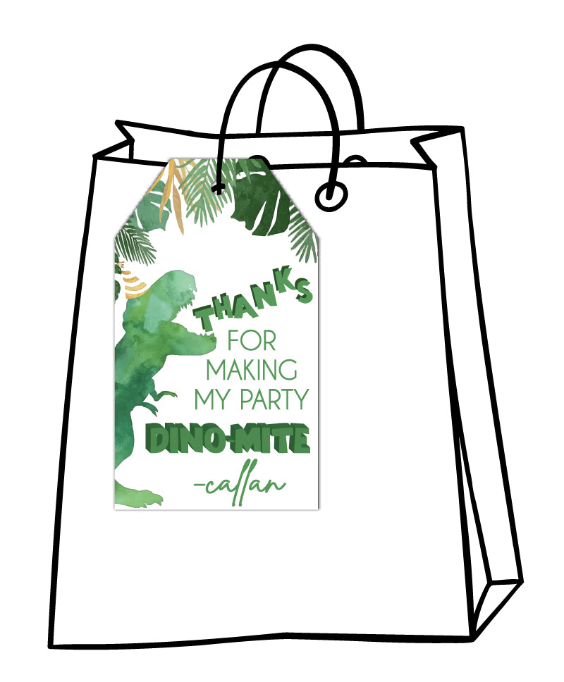 Dinosaur Favor Tags