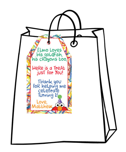 Elmo Favor Tags
